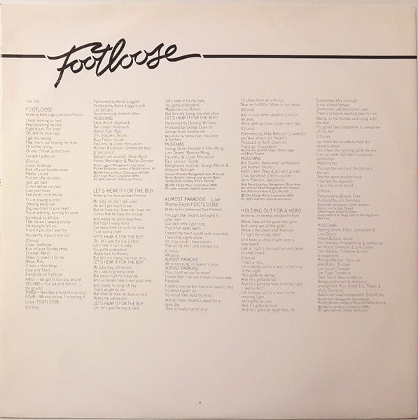 Various : Footloose (Original Soundtrack Of The Paramount Motion Picture) (LP, Album)