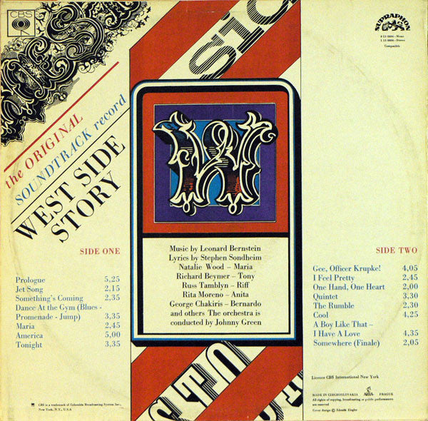 Leonard Bernstein, Stephen Sondheim : West Side Story (The Original Soundtrack Record) (LP, Album, RE)