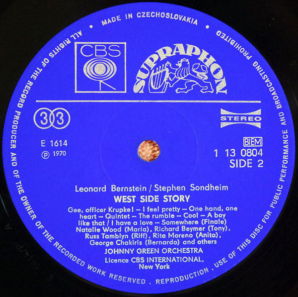 Leonard Bernstein, Stephen Sondheim : West Side Story (The Original Soundtrack Record) (LP, Album, RE)