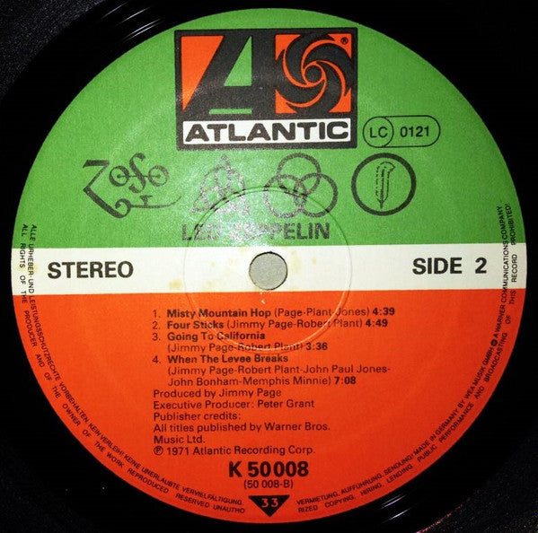 Led Zeppelin : Untitled (LP, Album, RE, Gat)