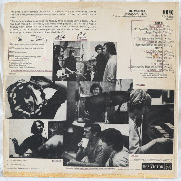 The Monkees : Headquarters (LP, Album, Mono)