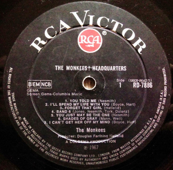 The Monkees : Headquarters (LP, Album, Mono)