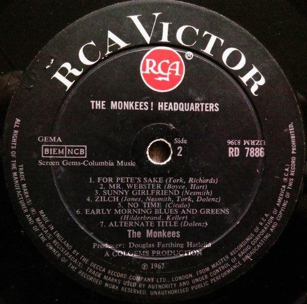 The Monkees : Headquarters (LP, Album, Mono)