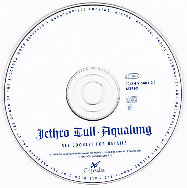 Jethro Tull : Aqualung (CD, Album, RE, RM)