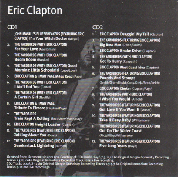 Eric Clapton : Eric Clapton (2xCD, Comp, Sli)