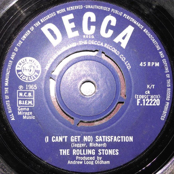 The Rolling Stones : (I Can't Get No) Satisfaction (7", Single)