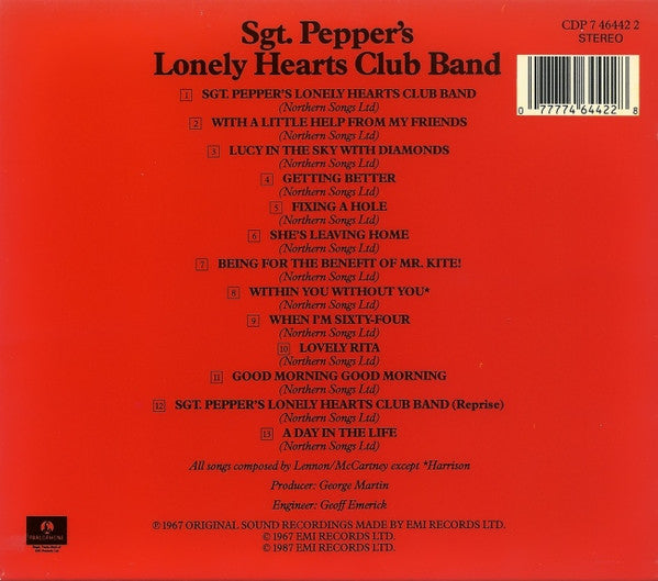 The Beatles : Sgt. Pepper's Lonely Hearts Club Band (CD, Album, RE, RM, Sli)