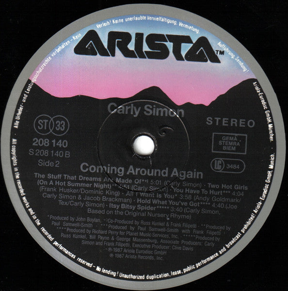 Carly* : Coming Around Again (LP, Album)