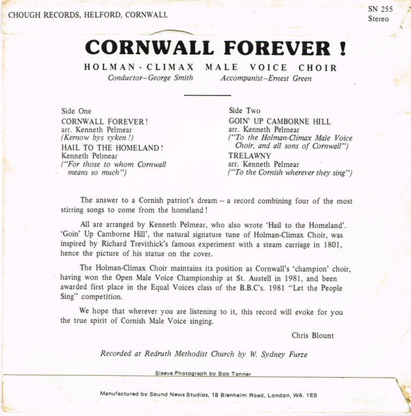Holman-Climax Male Voice Choir : Cornwall Forever ! (7", EP)