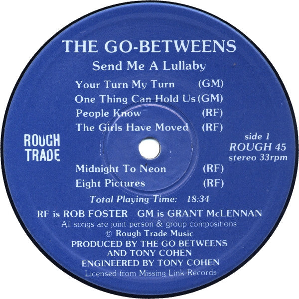 The Go-Betweens : Send Me A Lullaby (LP, Album, PRS)