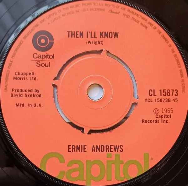 Ernie Andrews : Fine Young Girl (7", Single, RE)