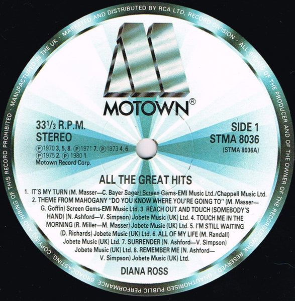 Diana Ross : All The Great Hits (LP, Comp)