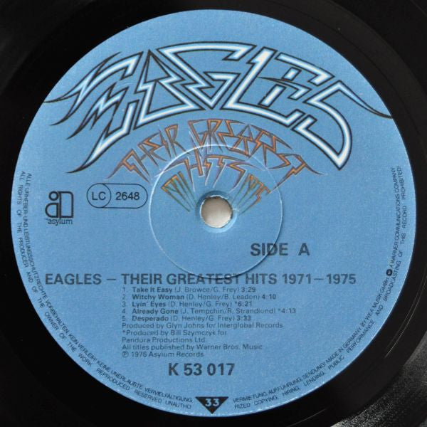 Eagles : Their Greatest Hits 1971-1975 (LP, Album, Comp, RE, Emb)