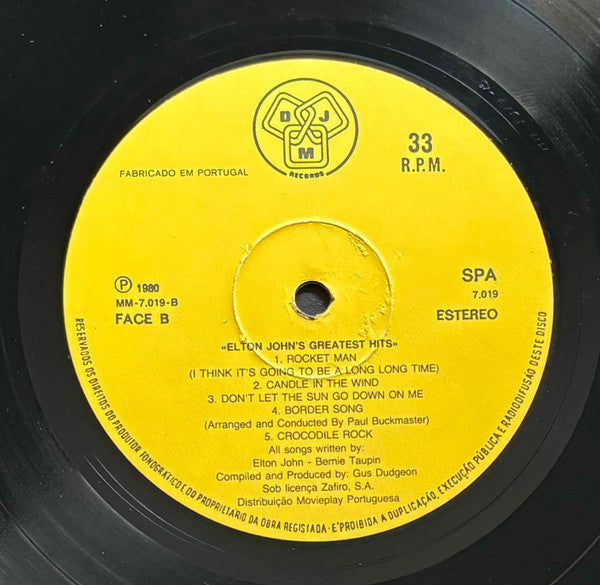Elton John : Greatest Hits (LP, Comp)