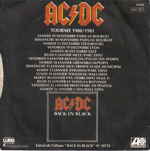 AC/DC : Hell's Bells (7", Single, RP, 2nd)