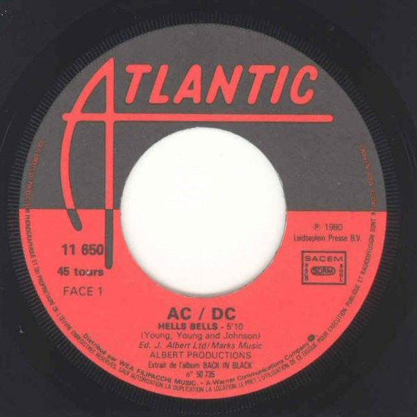 AC/DC : Hell's Bells (7", Single, RP, 2nd)