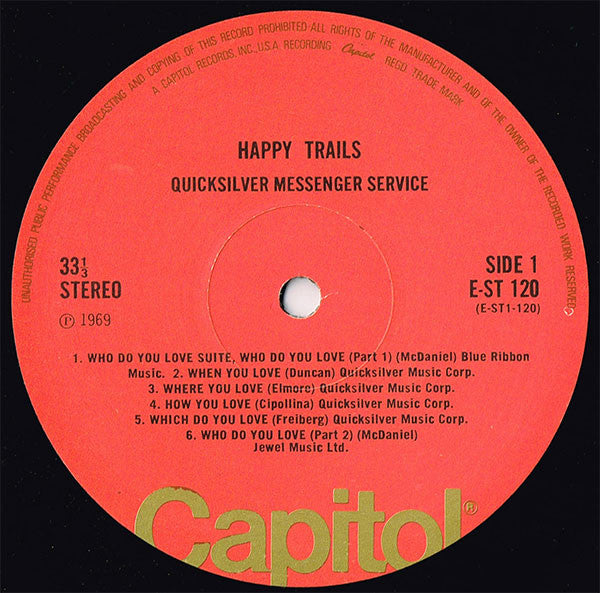 Quicksilver Messenger Service : Happy Trails (LP, Album, RE, Red)