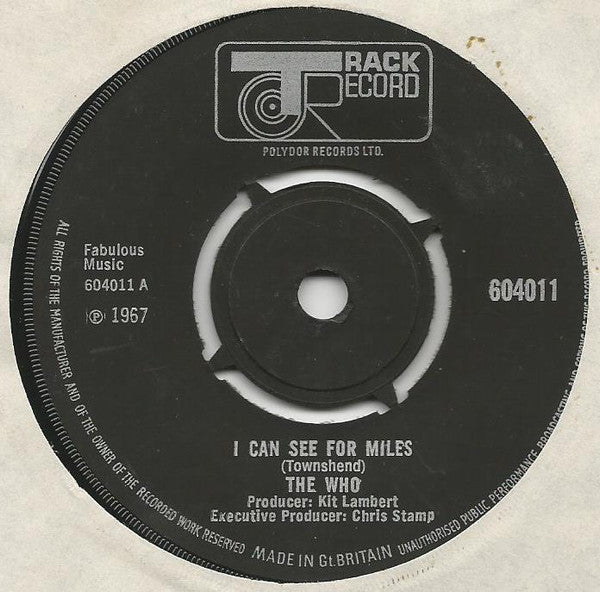 The Who : I Can See For Miles (7", Single, 4-P)