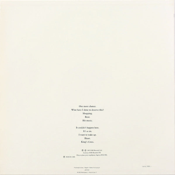 Pet Shop Boys : Actually (LP, Album)