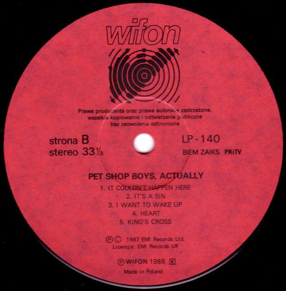 Pet Shop Boys : Actually (LP, Album)