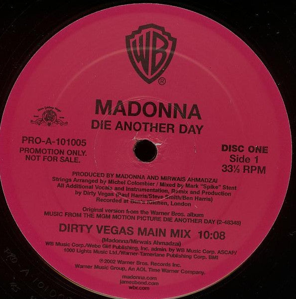 Madonna : Die Another Day (The Remixes) (2x12", Promo)