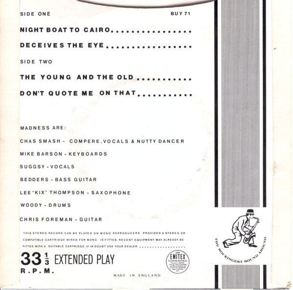 Madness : Work Rest & Play (7", EP)