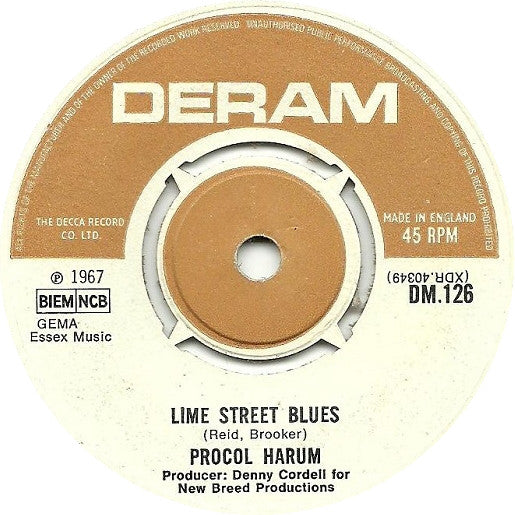 Procol Harum : A Whiter Shade Of Pale (7", Single)
