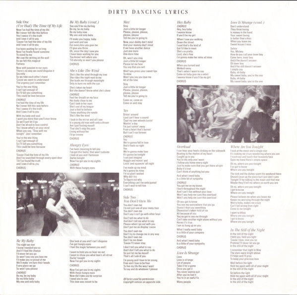 Various : Dirty Dancing (Original Soundtrack From The Vestron Motion Picture) (LP, Album, Comp, RE, RP)