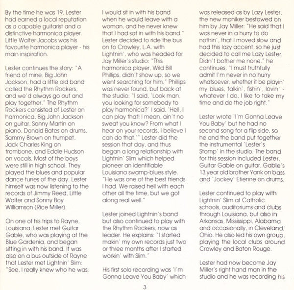 Lazy Lester : I'm A Lover Not A Fighter (CD, Comp, Mono)