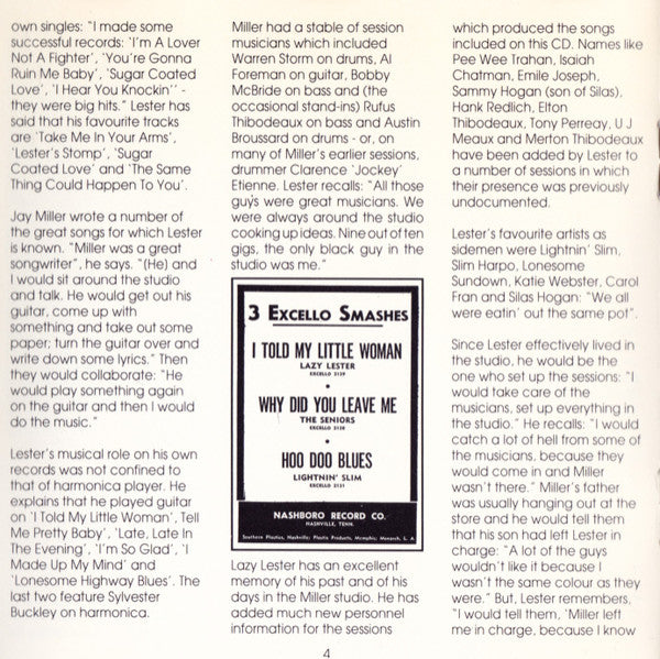 Lazy Lester : I'm A Lover Not A Fighter (CD, Comp, Mono)