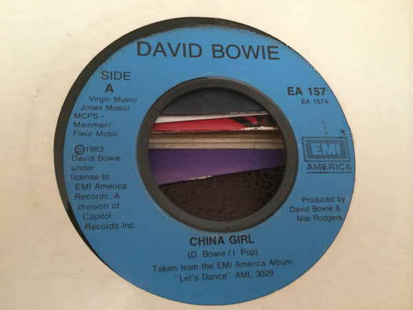 David Bowie : China Girl (7", Single, Blu)