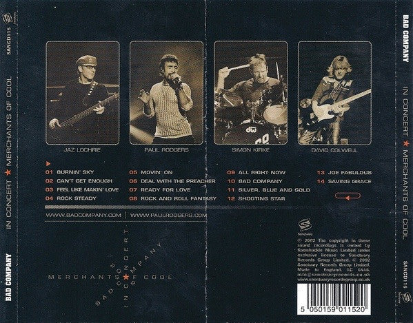 Bad Company (3) : In Concert: Merchants Of Cool (CD, Album)
