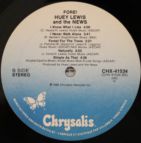 Huey Lewis And The News* : Fore! (LP, Album, Club)