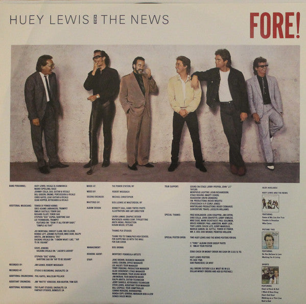 Huey Lewis And The News* : Fore! (LP, Album, Club)