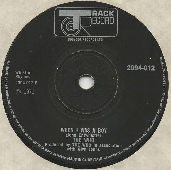 The Who : Let's See Action (7", Single, Sol)