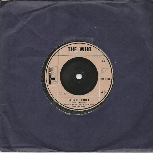 The Who : Let's See Action (7", Single, RE, Cre)