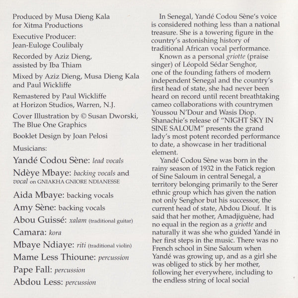 Yandé Codou Sène : Night Sky In Sine Saloum (CD, Album)