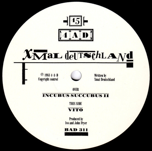 Xmal Deutschland* : Incubus Succubus II (12", Single)