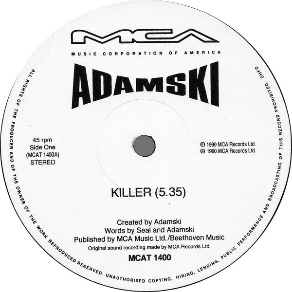 Adamski : Killer (12", Single)