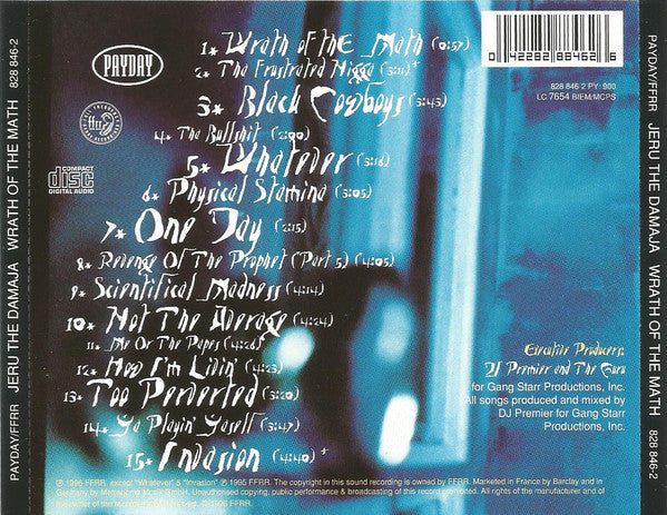 Jeru The Damaja : Wrath Of The Math (CD, Album, RP, Dis)