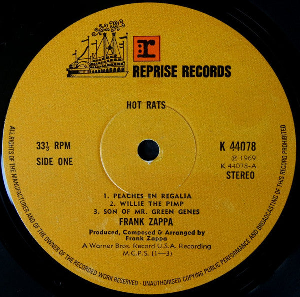 Frank Zappa : Hot Rats (LP, Album, RE)
