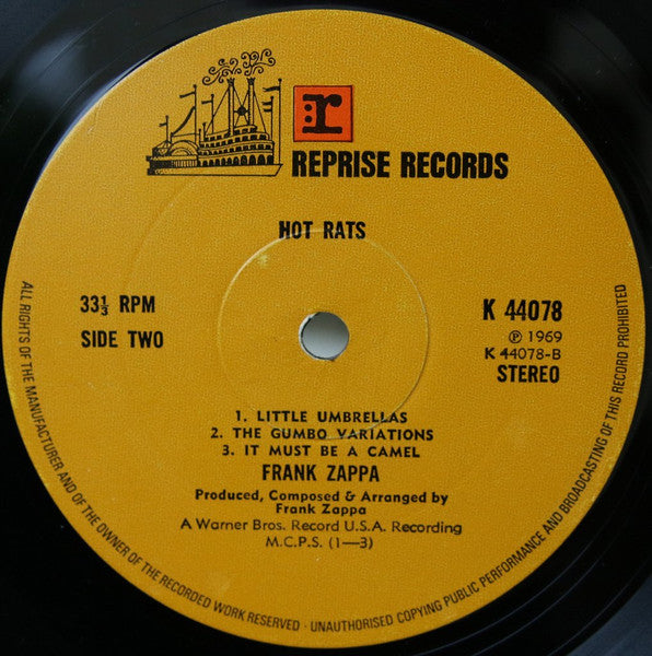 Frank Zappa : Hot Rats (LP, Album, RE)