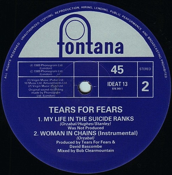Tears For Fears : Woman In Chains (12")