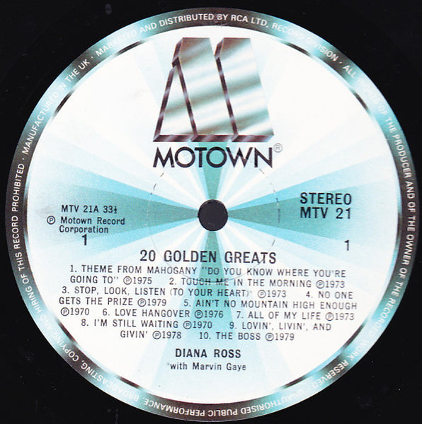 Diana Ross : 20 Golden Greats (LP, Comp, RE, RP)