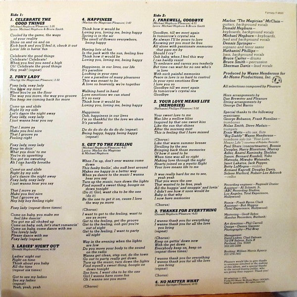 Pleasure (4) : Get To The Feeling (LP, Album, Ter)