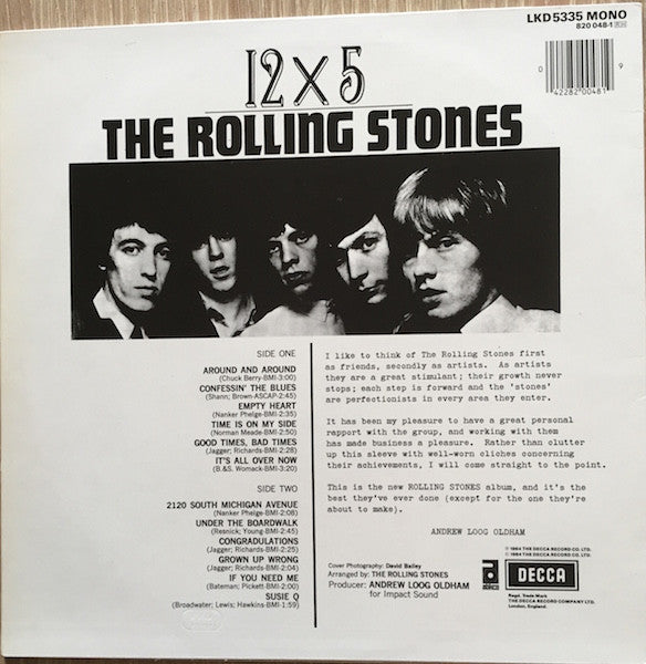 The Rolling Stones : 12 X 5 (LP, Album, Mono, RE, RM)