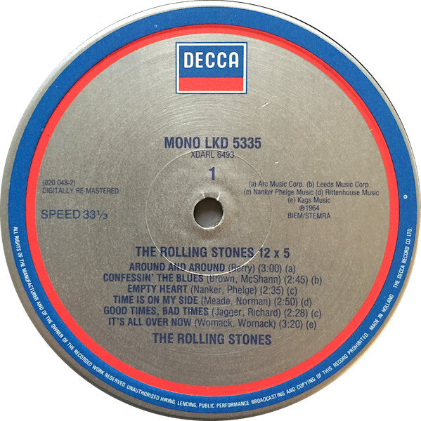 The Rolling Stones : 12 X 5 (LP, Album, Mono, RE, RM)