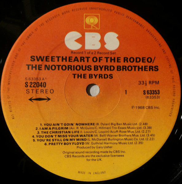 The Byrds : Sweetheart Of The Rodeo / The Notorious Byrd Brothers (2xLP, Comp)