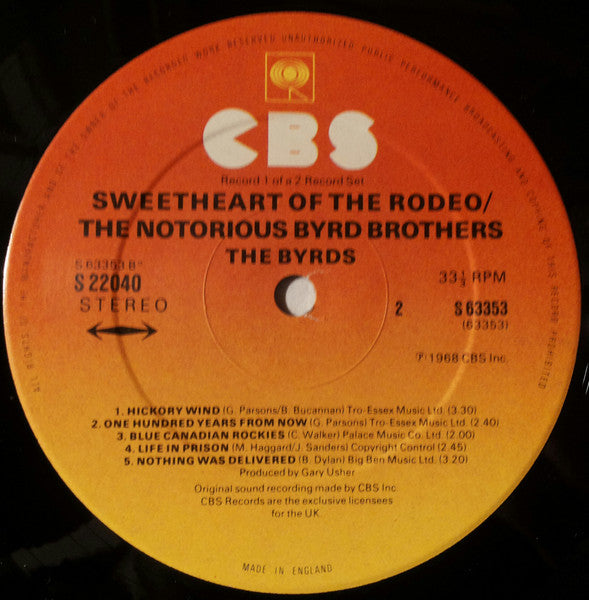 The Byrds : Sweetheart Of The Rodeo / The Notorious Byrd Brothers (2xLP, Comp)
