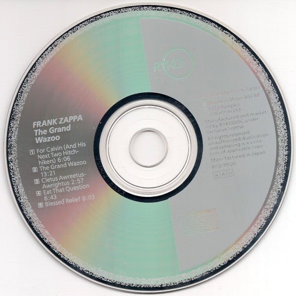 Frank Zappa : The Grand Wazoo (CD, Album, RE)